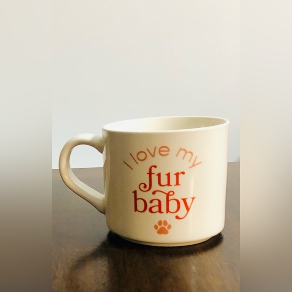 Parker Lane Ceramic tea coffee mug I love my fur baby dog cat paw cream. 16Oz - Picture 2 of 4